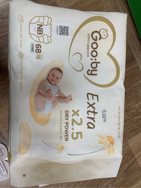 Bỉm dán Gooby extra size NB (68 miếng)