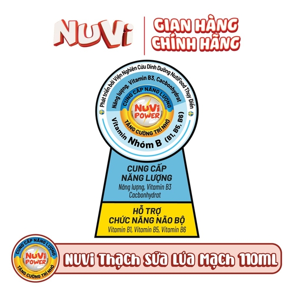 NuVi Thạch Sữa Lúa Mạch Túi 110ml