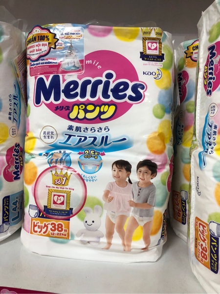 Bỉm tã quần Merries size XL 38 miếng (12-22kg)