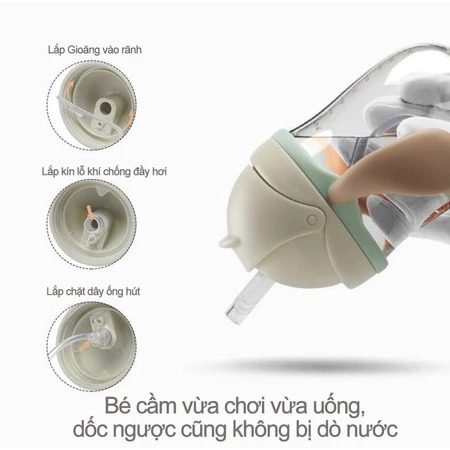 Bình tập uống nước chống sặc Kichilachi Kichi 220ml (> 6 tháng)