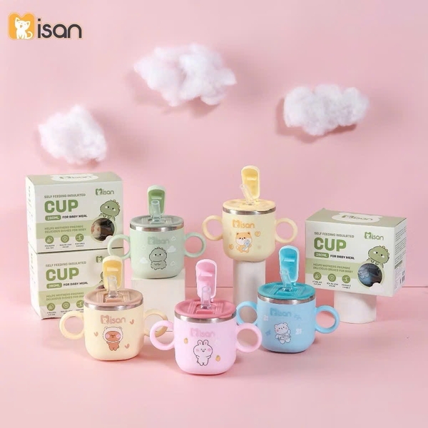 Cốc tập uống inox Misan giữ nhiệt an toàn cho bé