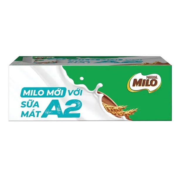 Thùng 48 hộp sữa lúa mạch ít đường Milo A2 180ml