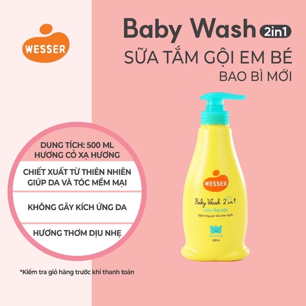 Sữa tắm gội Powder Wesser 500ml