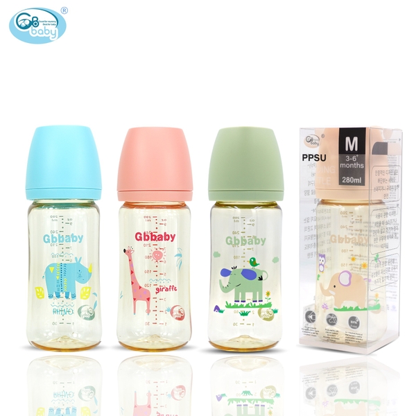 Bình sữa PPSU GB-Baby 280ml hình cao cấp