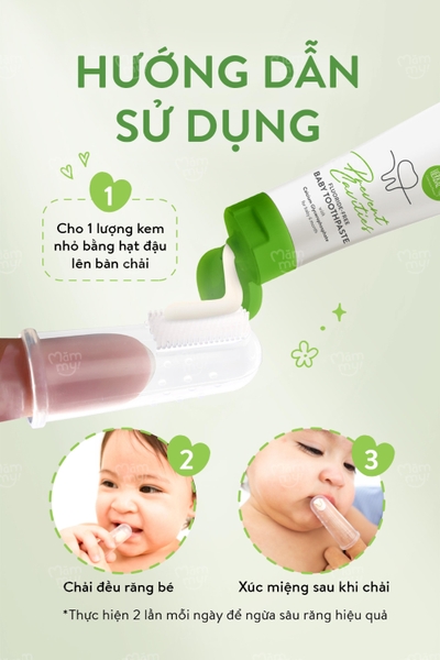 Kem đánh răng thảo dược Fluoride-Free Mămmy 6M+