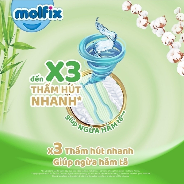 Bỉm - Tã quần Molfix size XXL 56 (15 - 25kg) + Tặng 8 Miếng