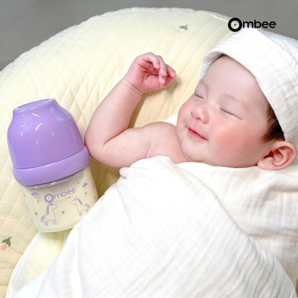 Bình sữa Ombee PPSU Anti-colic phiên bản Pony tím