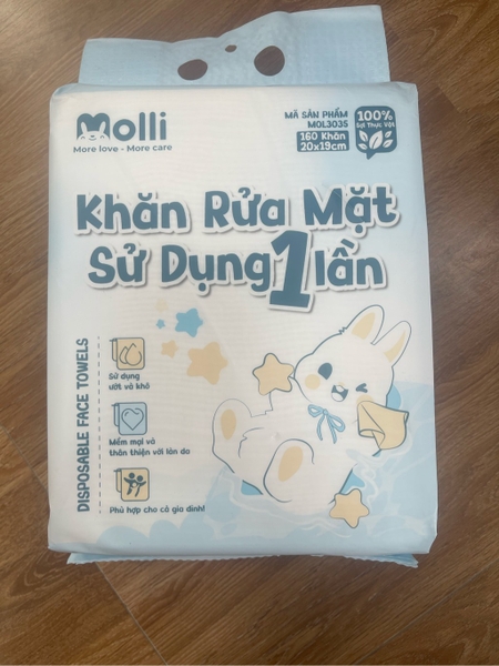 Khăn Rửa Mặt Sử Dụng 1 Lần ( 160 Tờ , Kích Thước : 20x20cm )