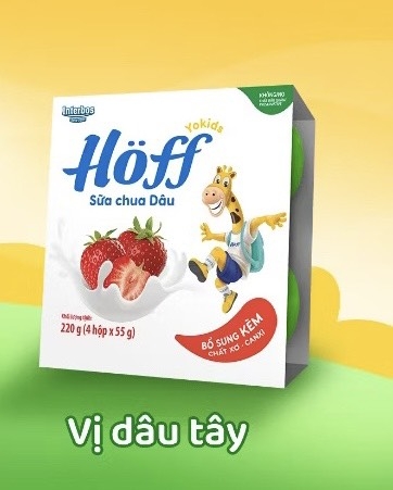 Sữa chua ăn trẻ em Hoff vị dâu