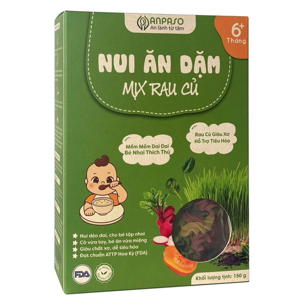 Nui ăn dặm mix rau củ Anpaso 150g ( > 6 tháng tuổi)
