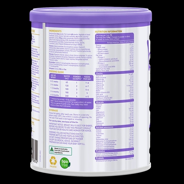 Sữa bột Bub A2 số 1 800g