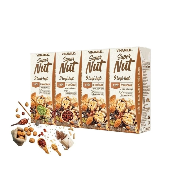 Sữa 9 loại hạt Vinamilk Super Nut 4*180 ML (>4 tuổi)