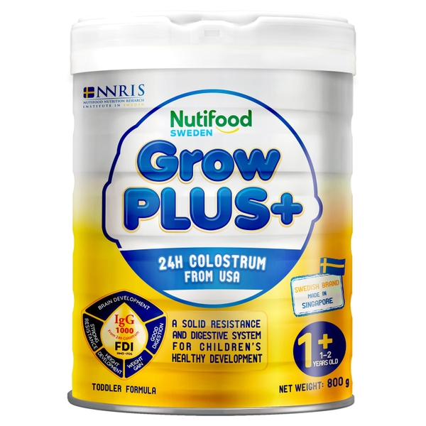 Sữa bột Nutifood Grow Plus+ Vàng (Sữa non) 800g cho bé trên 1 tuổi