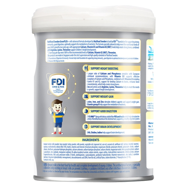 Sữa bột Nutifood GrowPlus+ Height Boosting 1+ 800g cho bé 1-2Y