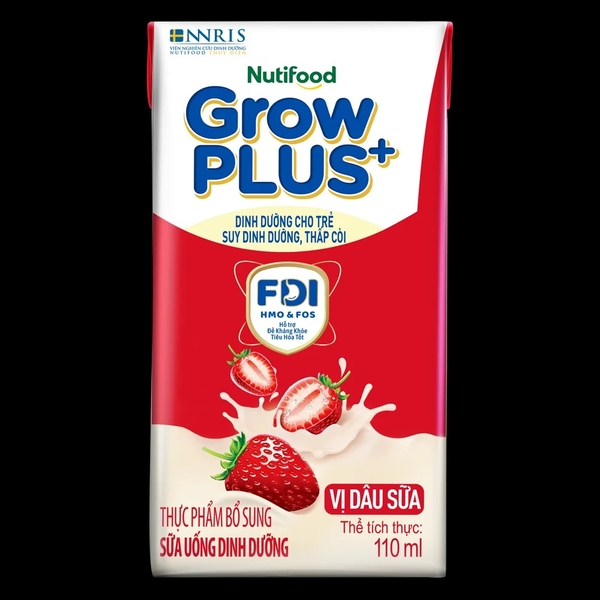 Sữa pha sẵn growplus vị dâu 110ml