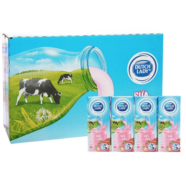 Sữa tiệt trùng hương dâu Dutch Lady 180ml