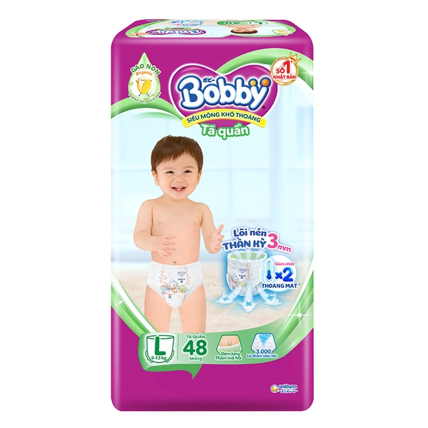 Bỉm - Tã quần Bobby size L 54 miếng (cho bé 9 - 13kg)