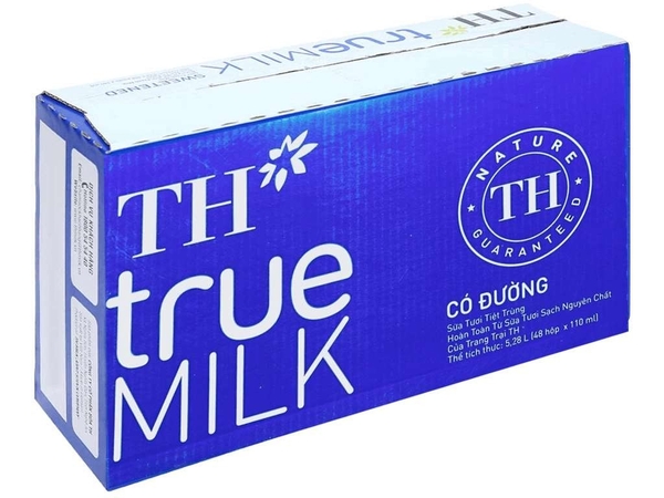 Sữa tươi tiệt trùng TH true Milk có đường 110ml (>1 tuổi)