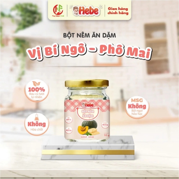 Bột Nêm Ăn Dặm Vị Bí Ngô, Phô Mai Hebe - 50g