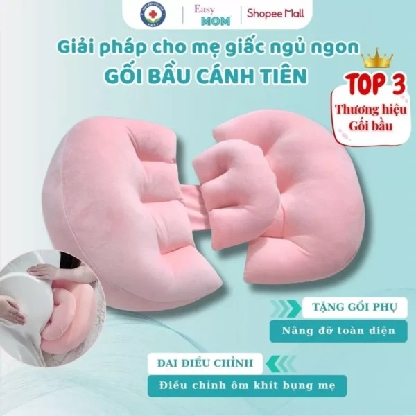 Gối bầu cánh tiên Easy MOM nhung