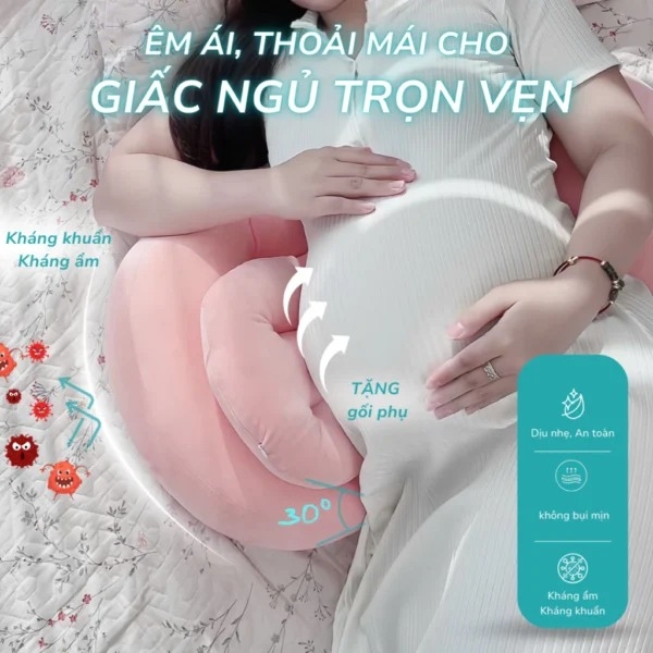 Gối bầu cánh tiên Easy MOM nhung