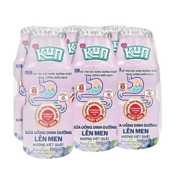 Sữa chua uống KUN dinh dưỡng lên men vị việt quất 100ml