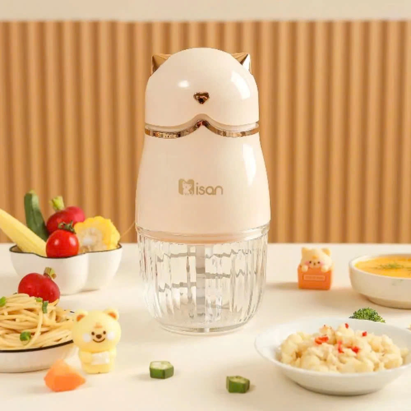 Máy Xay Ăn Dặm Misan Đa Năng Cầm Tay 8 Lưỡi 200W Cho Bé Tiện Lợi