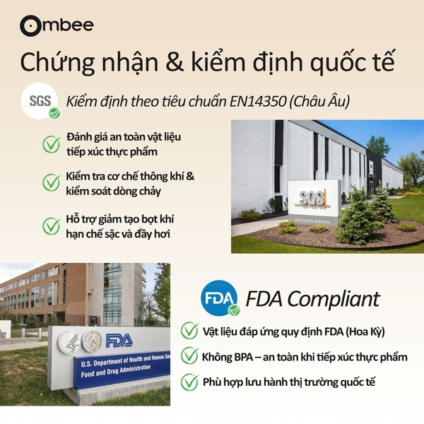 Bình sữa Ombee PPSU Anti-colic phiên bản Angel