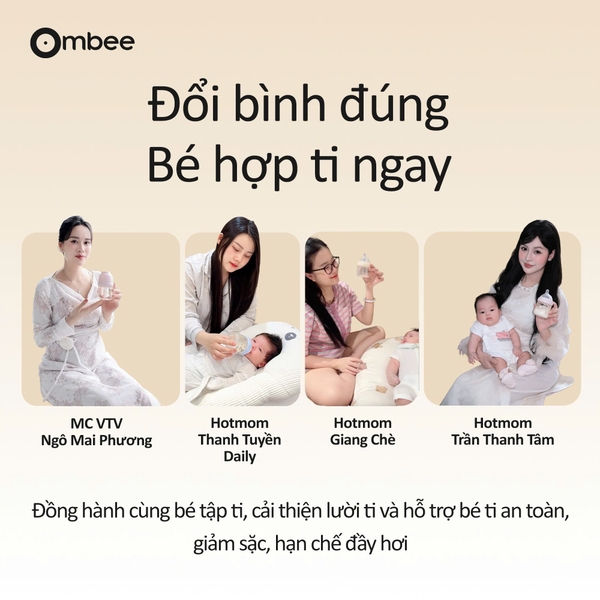 Bình sữa Ombee PPSU Anti-colic phiên bản Angel