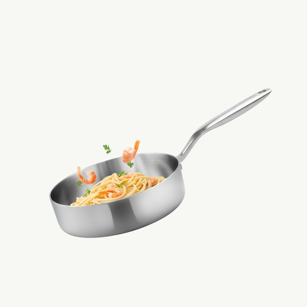 Chảo inox 316 liền khối, thành đứng, size 20cm