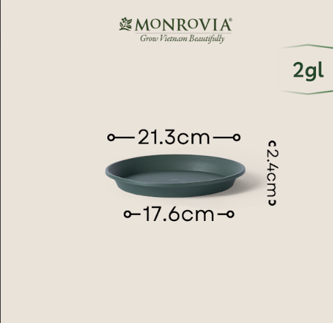 Đĩa lót chậu nhựa trồng cây MONROVIA để bàn, treo ban công, treo tường, thiết kế tinh tế, tiêu chuẩn Châu Âu - 2gl