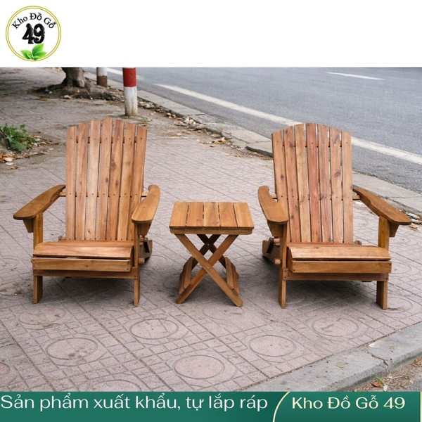 Bộ 2 ghế Adirondack tặng bàn- Plant Theatre