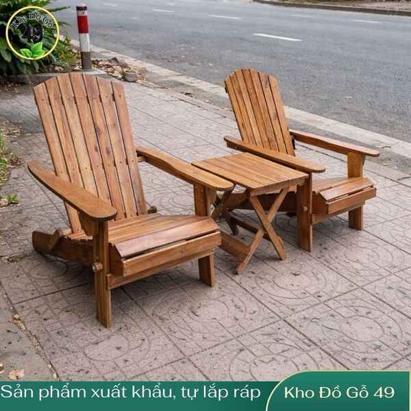 Bộ 2 ghế Adirondack tặng bàn- Plant Theatre