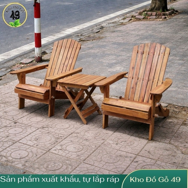 Bộ 2 ghế Adirondack tặng bàn- Plant Theatre