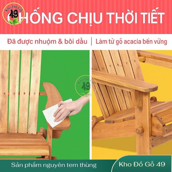 Bộ 2 ghế Adirondack tặng bàn- Plant Theatre