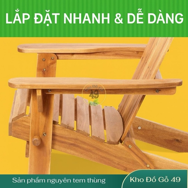 Bộ 2 ghế Adirondack tặng bàn- Plant Theatre