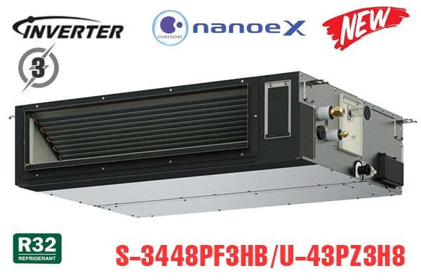 Điều hoà âm trần nối ống gió Panasonic  43.000 BTU 1 chiều inverter điện 3 Pha S-3448PF3HB/U-43PZ3H8