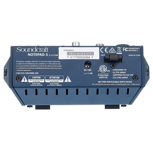BÀN MIXER ANALOG CHÍNH HÃNG: SOUNDCRAFT NOTEPAD-5