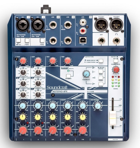 BÀN MIXER ANALOG CHÍNH HÃNG: SOUNDCRAFT NOTEPAD 8FX