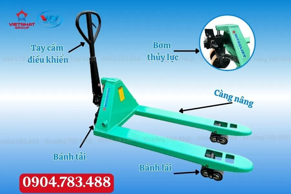 Cấu tạo và nguyên lý vận hành của xe nâng tay thủy lực Mitsulift