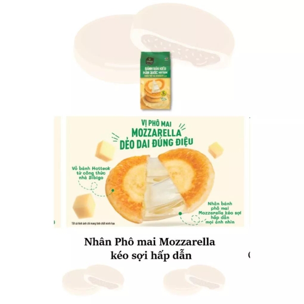 Bánh rán kiểu Hàn Quốc Hotteok Mozzarella Bibigo gói 280g (1 Gói)