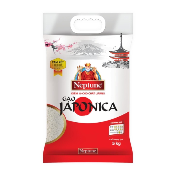 Gạo Nhật Japonica Neptune túi 5kg (1 Túi)