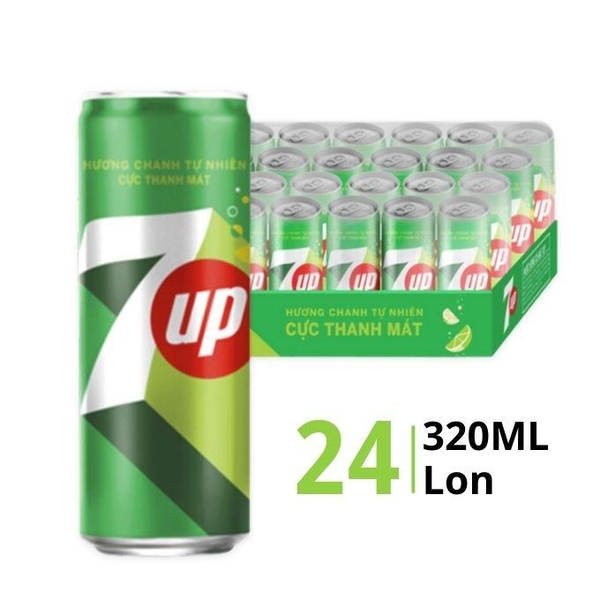 Thùng nước ngọt 7UP 320ml (24 lon)