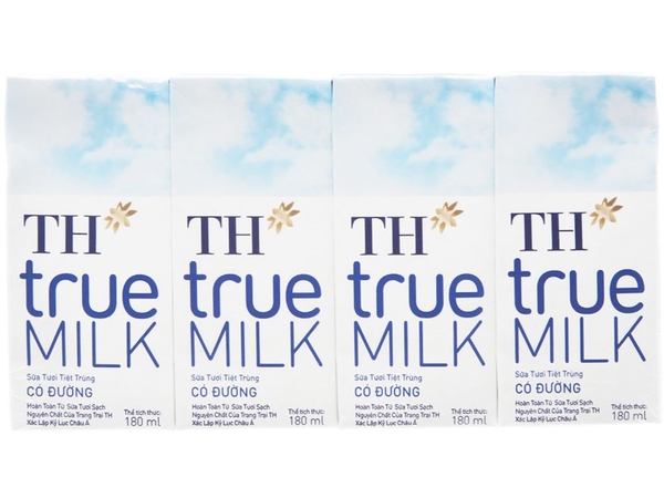 Thùng sữa tươi tiệt trùng có đường TH True Milk 180ml (48 Hộp)
