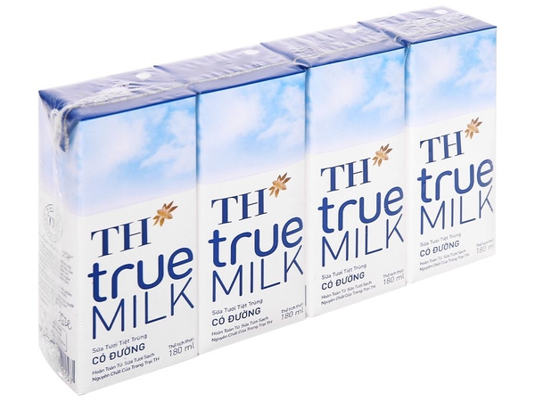 Thùng sữa tươi tiệt trùng có đường TH True Milk 180ml (48 Hộp)
