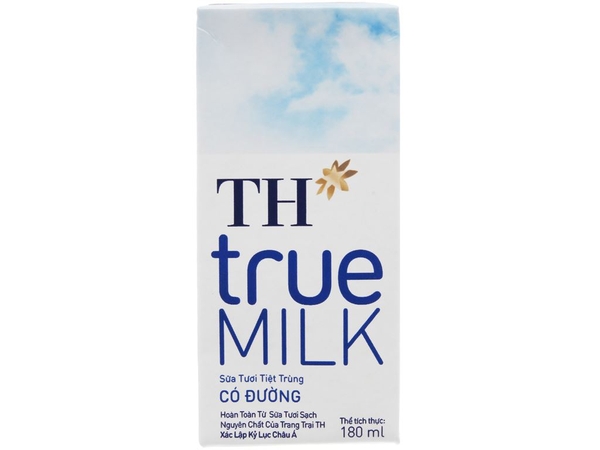 Thùng sữa tươi tiệt trùng có đường TH True Milk 180ml (48 Hộp)