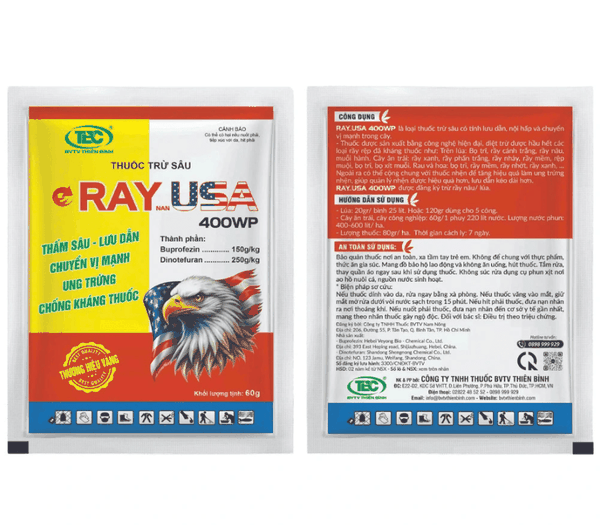 Thuốc RAY USA 400WP đặc trị rầy xanh hại sầu riêng, lưu dẫn mạnh, an toàn cho cây