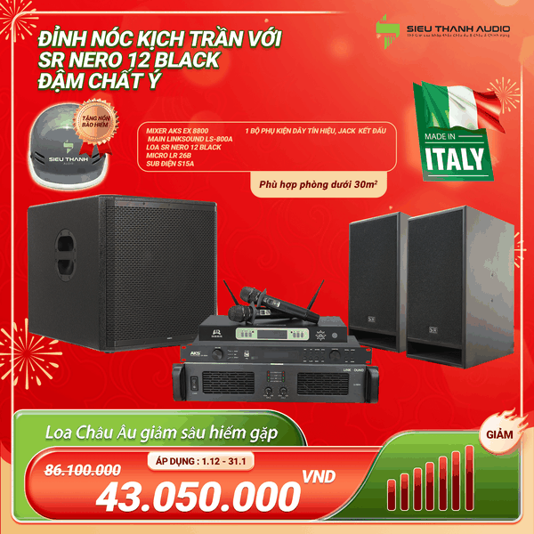 COMBO ITALY 6 ĐỈNH NÓC KỊCH TRẦN VỚI SR NERO 12 BLACK   ĐẬM CHẤT Ý