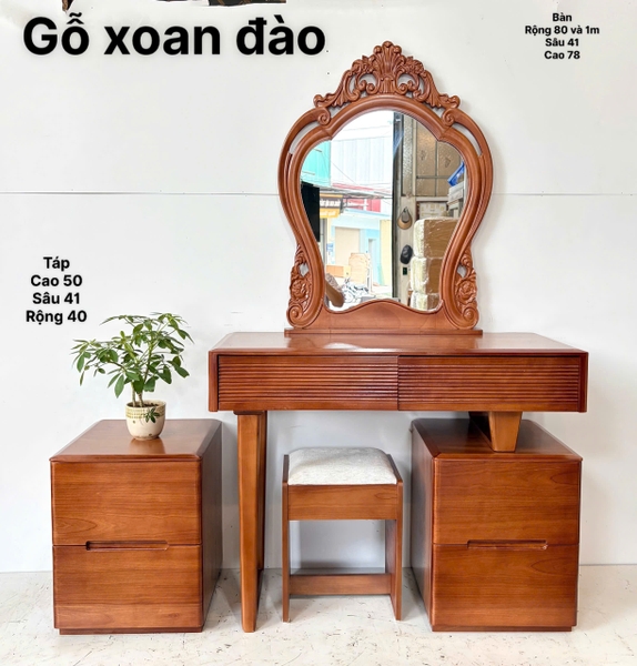 Bàn phấn gỗ xoan đào MS06