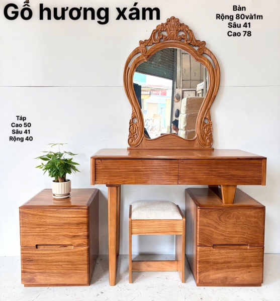 Bàn phấn gỗ hương xám MS18